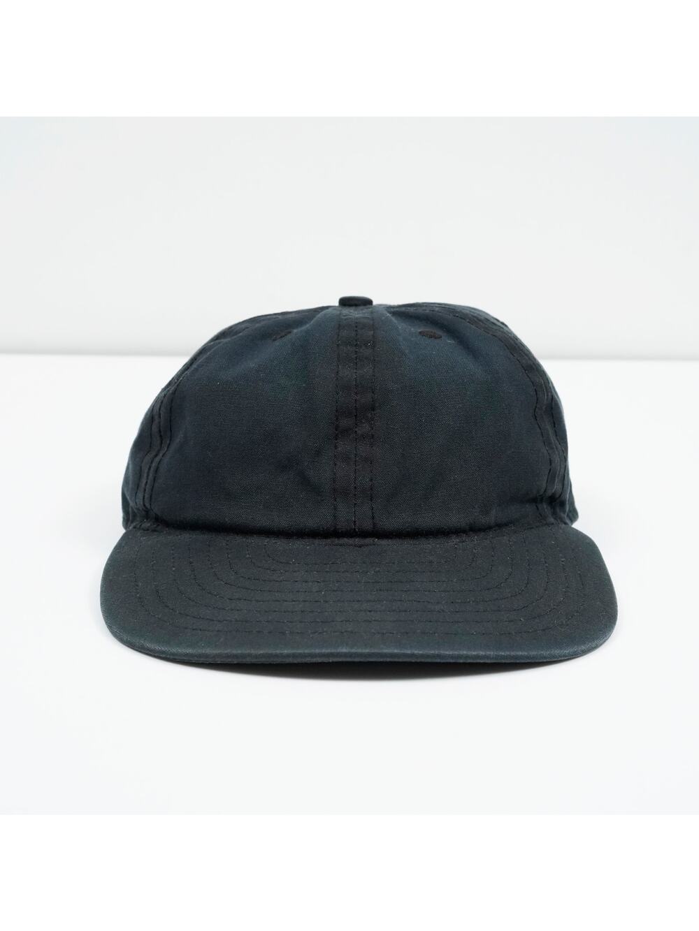 FairEnds Black Nylon Strapback Cap Hat Made in USA Minimalist Dad Hat Adjustable